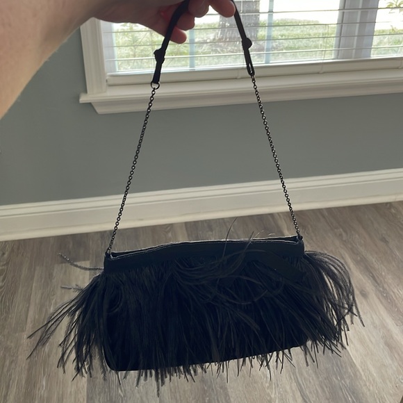 Prada Handbags - PRADA Piume Feather Satin Black Ostrich bag w/ auth card, rare/collectible